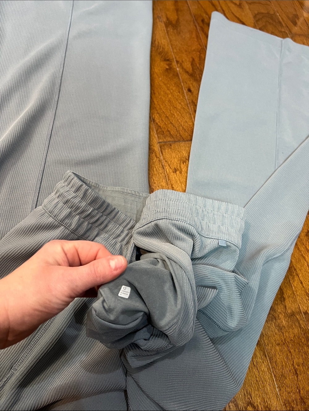 85. Lululemon Ribbed Softstreme Mid-Rise Pant 32" Belgian Blue - Picture 11 of 13